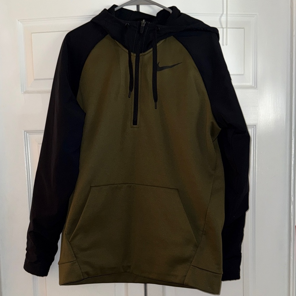 Nike Olive and Black Dri-Fit Pullover Hoodie